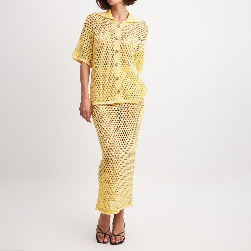 crochet skirt set

two piece knit outfit

women's summer outfits

crochet matching set

summer co ord set

beach knitwear

vacation outfit women

resort wear set
yellow crochet two piece set

lightweight crochet co-ord

open knit summer set

sheer beach cover up set

boho crochet outfit