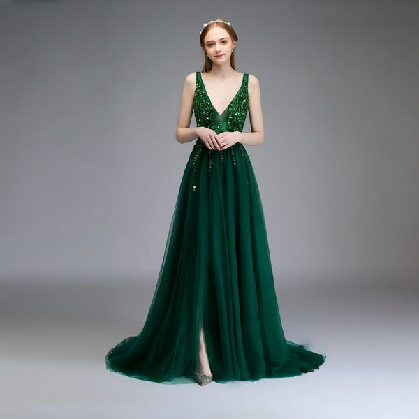 evening gown, prom dress, formal dress, green gown, sequin dress, women's evening dress, long formal gown,