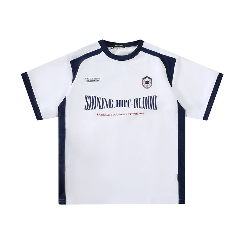Men’s Athletic Streetwear T-Shirt – "Shining Hot Blood" Sports-Inspired Tee