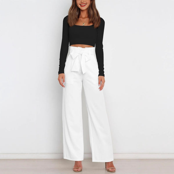 wide leg pants
tie waist pants
high waisted trousers
casual trousers
wide leg bottoms
comfortable pants
stylish trousers
everyday pants
flowy pants
relaxed pants