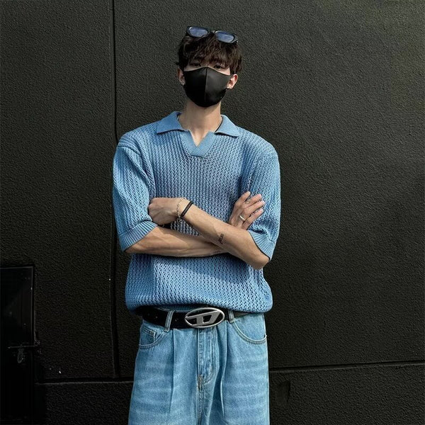 Light Blue Polo Knit Shirt

Men’s Half Sleeve Knitted Polo

Breathable Mesh Knitwear

Casual Loose Fit Sweater

Korean Fashion Polo Shirt

Open Knit Summer Top

Retro Textured Polo

Men’s Stylish Lightweight Knit

Relaxed Fit Polo Sweater

See-through Fashion Knit