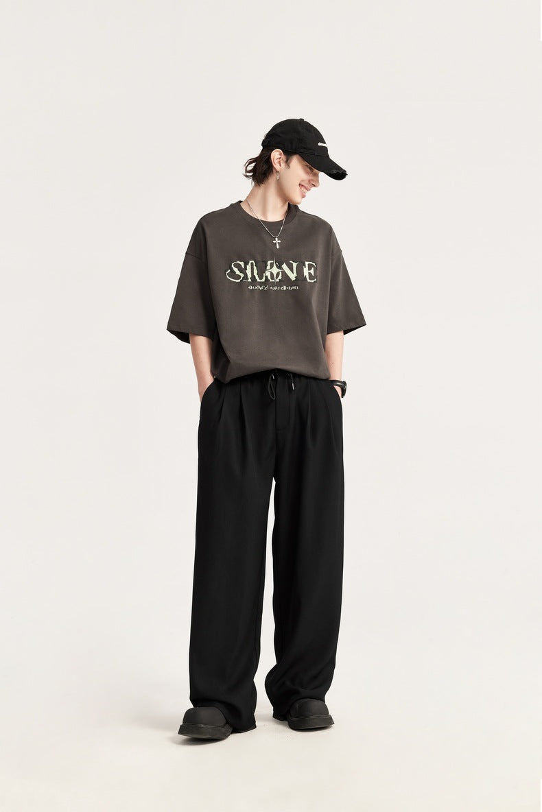  unisex trousers, relaxed fit trousers, wide-leg pants, minimalist aesthetic, oversized silhouette, luxury fashion, high-quality fabric, old money style, refined style, timeless trousers, upscale leisure, flowy pants, elastic waistband, classic trousers, effortless vibe, comfortable chic, streetwear trousers, pleated pants, casual luxury, versatile unisex fashion, statement pants, upscale casual, refined trousers, classic oversized,
