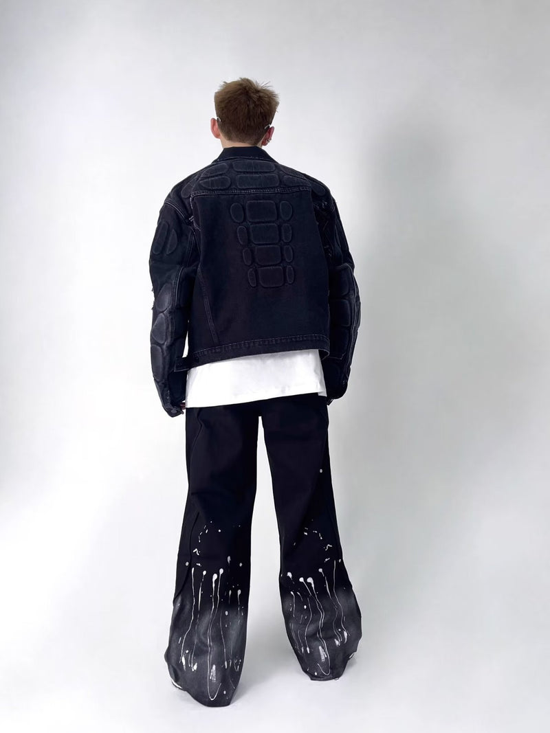 Men's ripped jacket,
Motorcycle denim jacket,
Ripped denim jacket, Casual outerwear,
Motorcycle jacket,
Stylish men's jacket,
Trendy denim jacket,
Essential outerwear,
Cool men's jacket,
Effortless style,
Timeless jacket,
Comfortable jacket,
Men's casual jacket,
Biker jacket,
Distressed denim jacket,
Quality denim,
Bold design,
