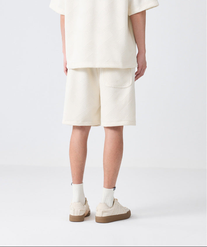 luxury lounge set
premium textured outfit
embossed t-shirt and shorts
oversized tee and shorts set
streetwear fashion
Casual co-ord set for men
Casual men’s co-ord set
Knitted cord set
cozy summer outfit
minimalist casual wear
soft-touch lounge set