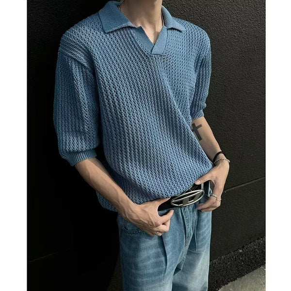 Light Blue Polo Knit Shirt

Men’s Half Sleeve Knitted Polo

Breathable Mesh Knitwear

Casual Loose Fit Sweater

Korean Fashion Polo Shirt

Open Knit Summer Top

Retro Textured Polo

Men’s Stylish Lightweight Knit

Relaxed Fit Polo Sweater

See-through Fashion Knit