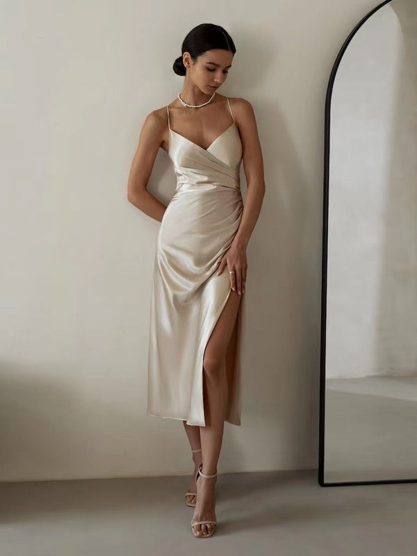 midi slip dress
strap midi dress
elegant dress
formal dress
evening dress
cocktail dress
chic dress
sophisticated midi dress
side slit midi dress
classic midi dress