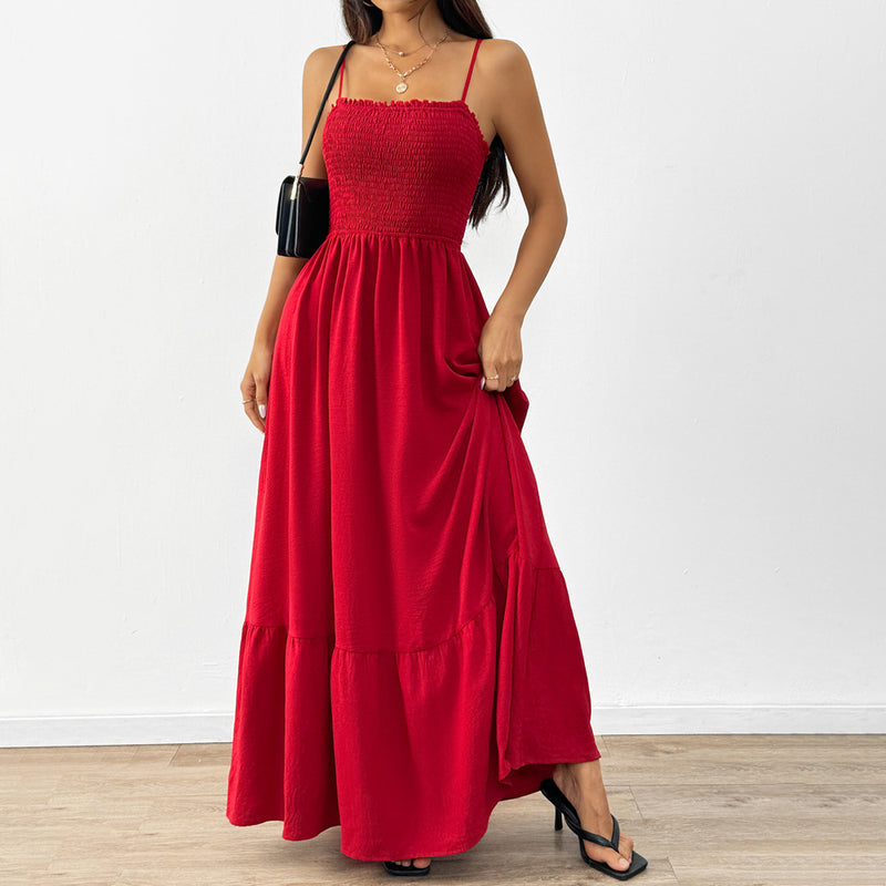 red maxi dress

summer dresses for women

spaghetti strap dress

long dresses for vacation

casual summer dressessmocked bodice maxi dress

spaghetti strap vacation dress

casual maxi dress with pockets

lightweight travel dress

breathable summer dress

ruched top flowy dress

