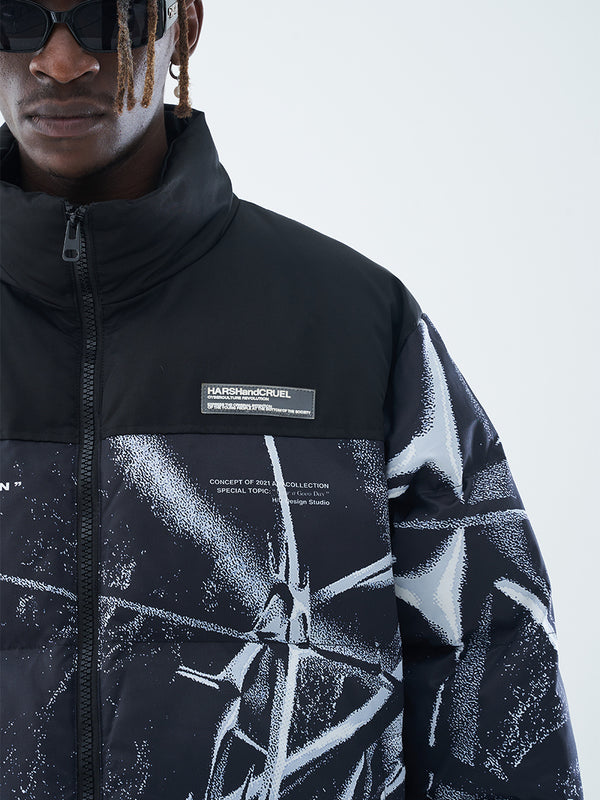 Men's puffer jacket,
Stand-up collar jacket,
Stylish printed jacket,
Warm puffer jacket,
Winter jacket, Winter outerwear,
Printed puffer jacket,
Cold weather jacket,
Versatile jacket,
Functional outerwear,
Cozy jacket,
Winter wear,
Trendy men's jacket,
Comfortable jacket,
Layering jacket,
Lightweight insulation,
Casual outings,