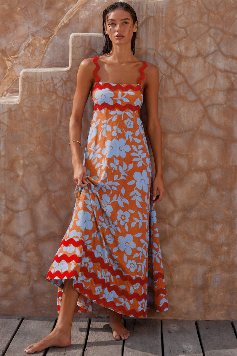 floral maxi sundress
printed maxi sundress
summer sundress
beach sundress
vacation dress
long sundress
sleeveless sundress
bohemian sundress
floral print rickrack maxi sundress
sleeveless floral vacation dress
summer floral sundress
rickrack trim floral sundress