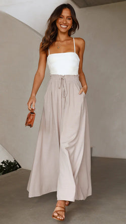 comfortable trousers
flowy pants
casual pants
summer pants
relaxed pants
elastic waist pants
drawstring wide leg palazzo pants
high waisted palazzo pants
wide leg lounge pants
comfortable wide leg trousers
flowy palazzo pants
casual wide leg pants