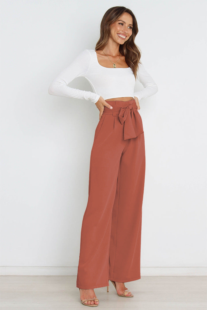 wide leg pants
tie waist pants
high waisted trousers
casual trousers
wide leg bottoms
comfortable pants
stylish trousers
everyday pants
flowy pants
relaxed pants