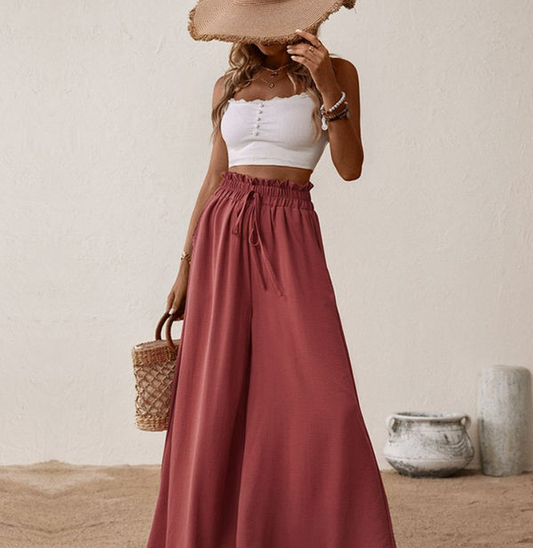 frill wide leg pants
tied wide leg pants
high waisted wide leg
palazzo pants
wide leg trousers
comfortable pantsstylish frill waist pants
flowy wide leg pants
casual palazzo trousers
decorative waist wide leg pants
trendy wide leg pants